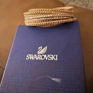 Swarovski Rose Gold Multi‑Row Crystal Wrap Bracelet